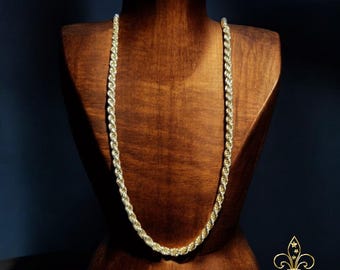 5.5mm Vermeil Diamond Cut Rope Chain – 20" Gold Plated Necklace