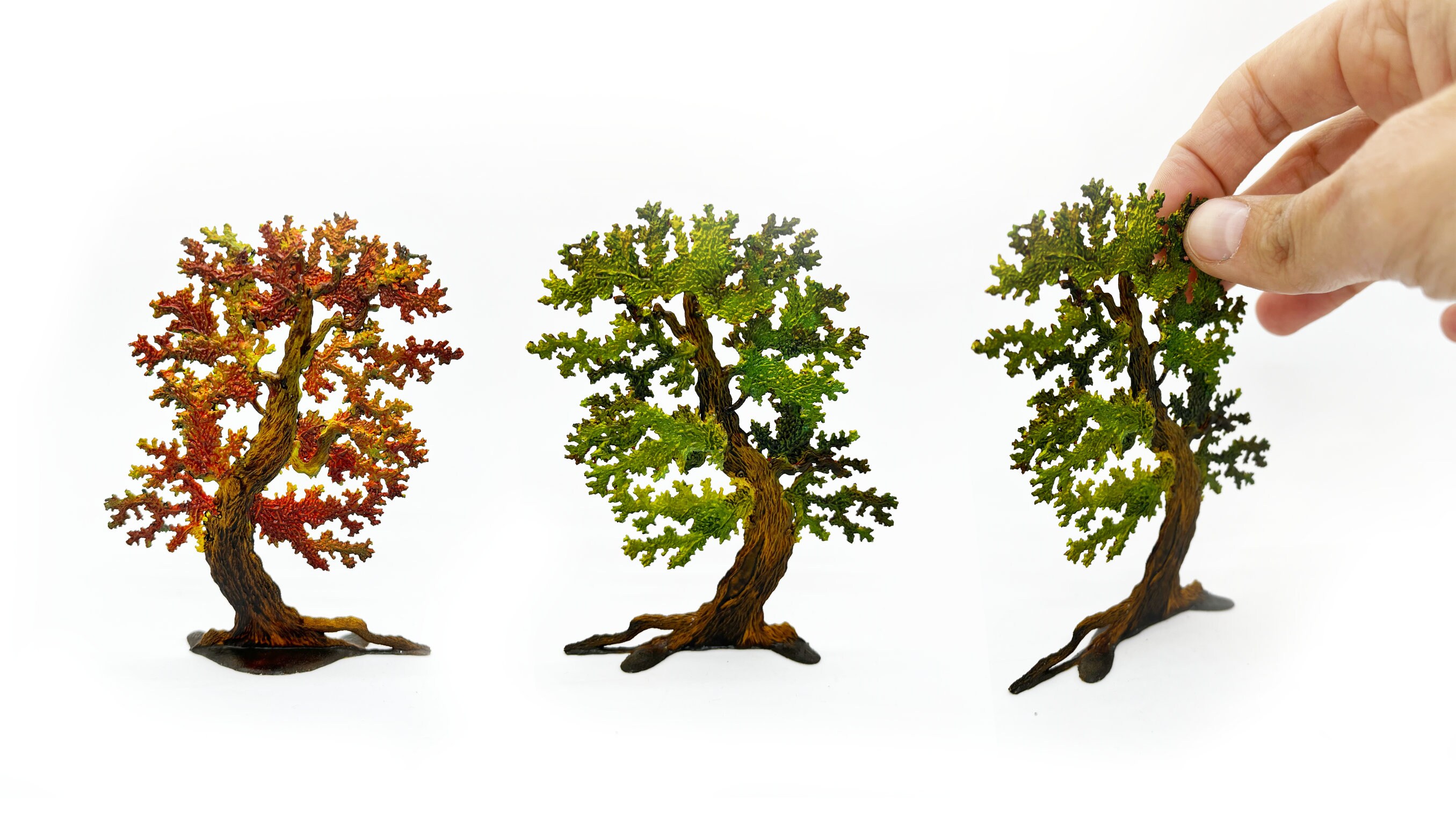 Miniature Oak Tree From Metal. Hand Painted Flat Figurine Etsy