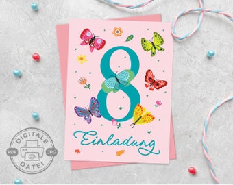 Geburtstagskarte Zum 9. Geburtstag Für Die Urenkelin – Mit Schmetterlingen, Blumen Und Roségold-Folie