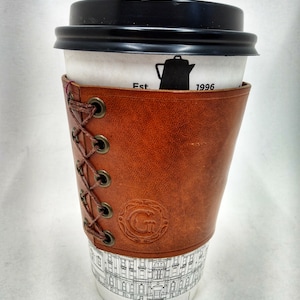 Leather Sleeve (for a Pint sized glass or coffee cup)