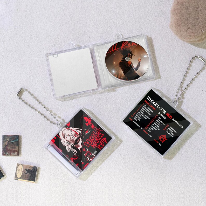 Rap Keychains Playboi Carti Mini Album CD Keychain, Retro Music Key Chain, Mini Disc ...