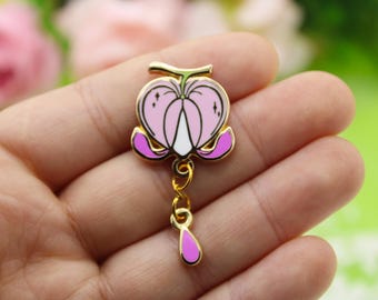 Bleeding Heart with pendant - Hard Enamel Pin
