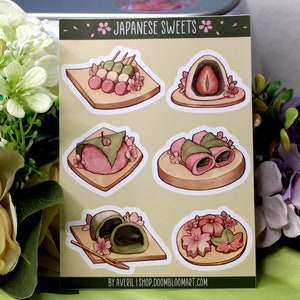 Feuille d'autocollants imperméables pour bonbons japonais