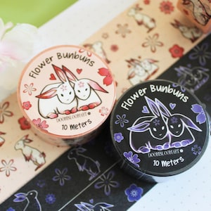Kawaii washitapes konijn - zwart of beige
