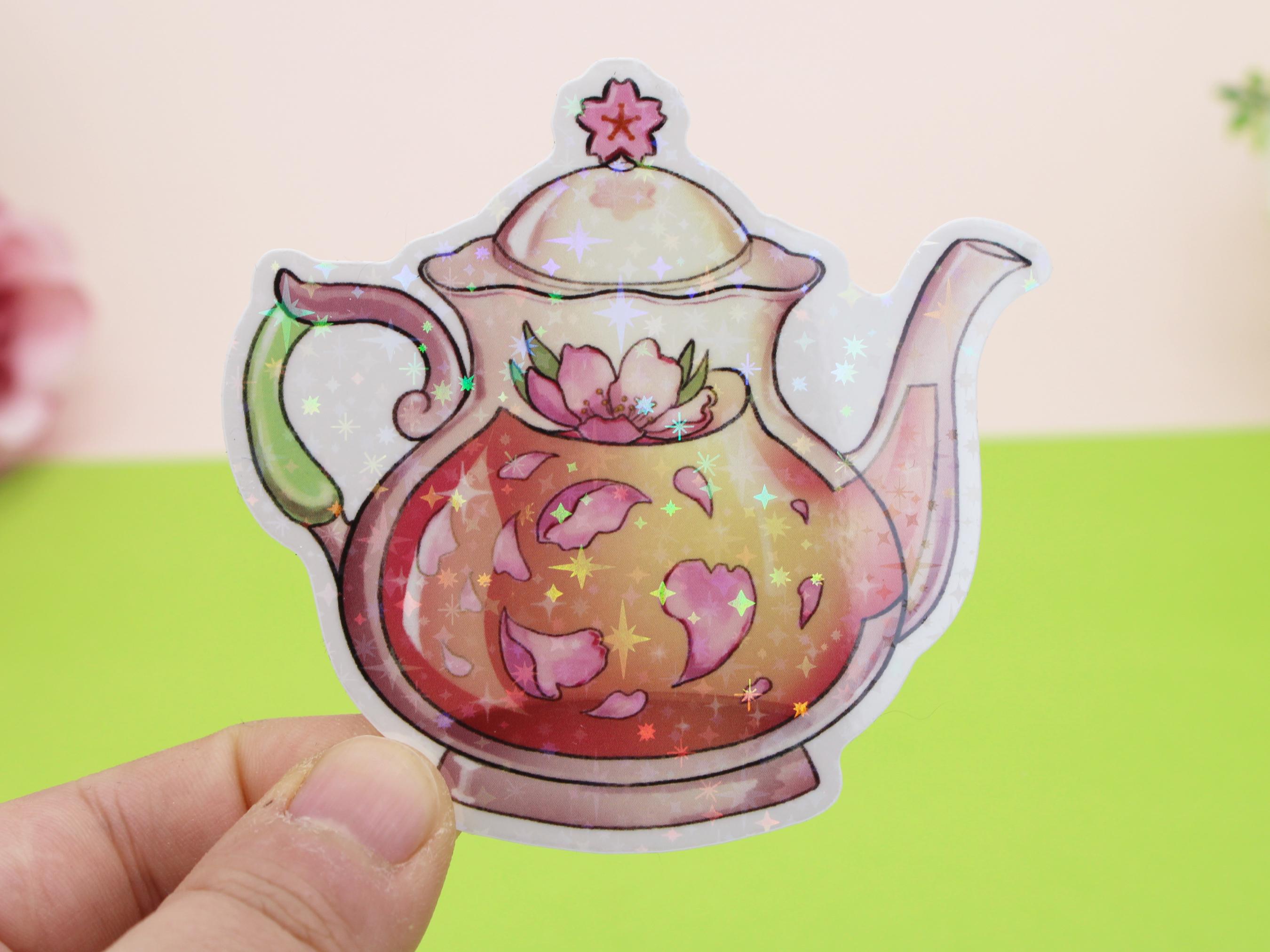 Teapot Sticker Tea Pot Stickers | Waterproof, Magical and Witchy, Glitter Foil - Etsy