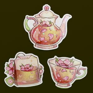 Sakura Tee Aufkleber Set (wasserfest)