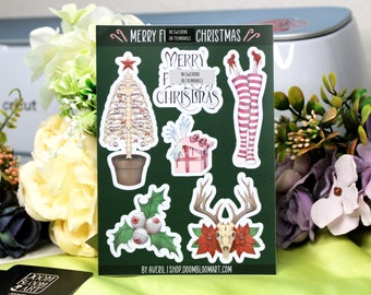 Christmas Horror Sticker Sheet (Waterproof)