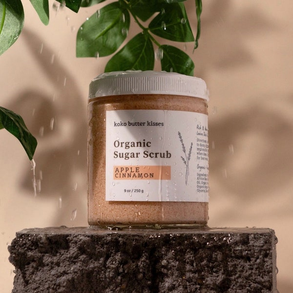 Organic Sugar Scrub Exfoliating Body Scrub Glass Jars Vegan High Quality For Smooth Moisturized Skin