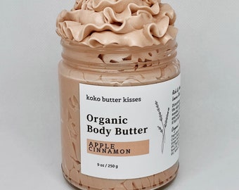 Organic Body Butter Rich Moisturizer For Soft Glowing Skin • Vegan Cruelty Free Natural Whipped Body Butter Thick Lotion