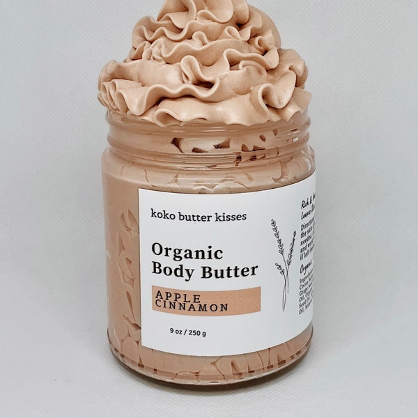 Organic Body Butter Rich Moisturizer For Soft Glowing Skin • Vegan Cruelty Free Natural Whipped Body Butter Thick Lotion