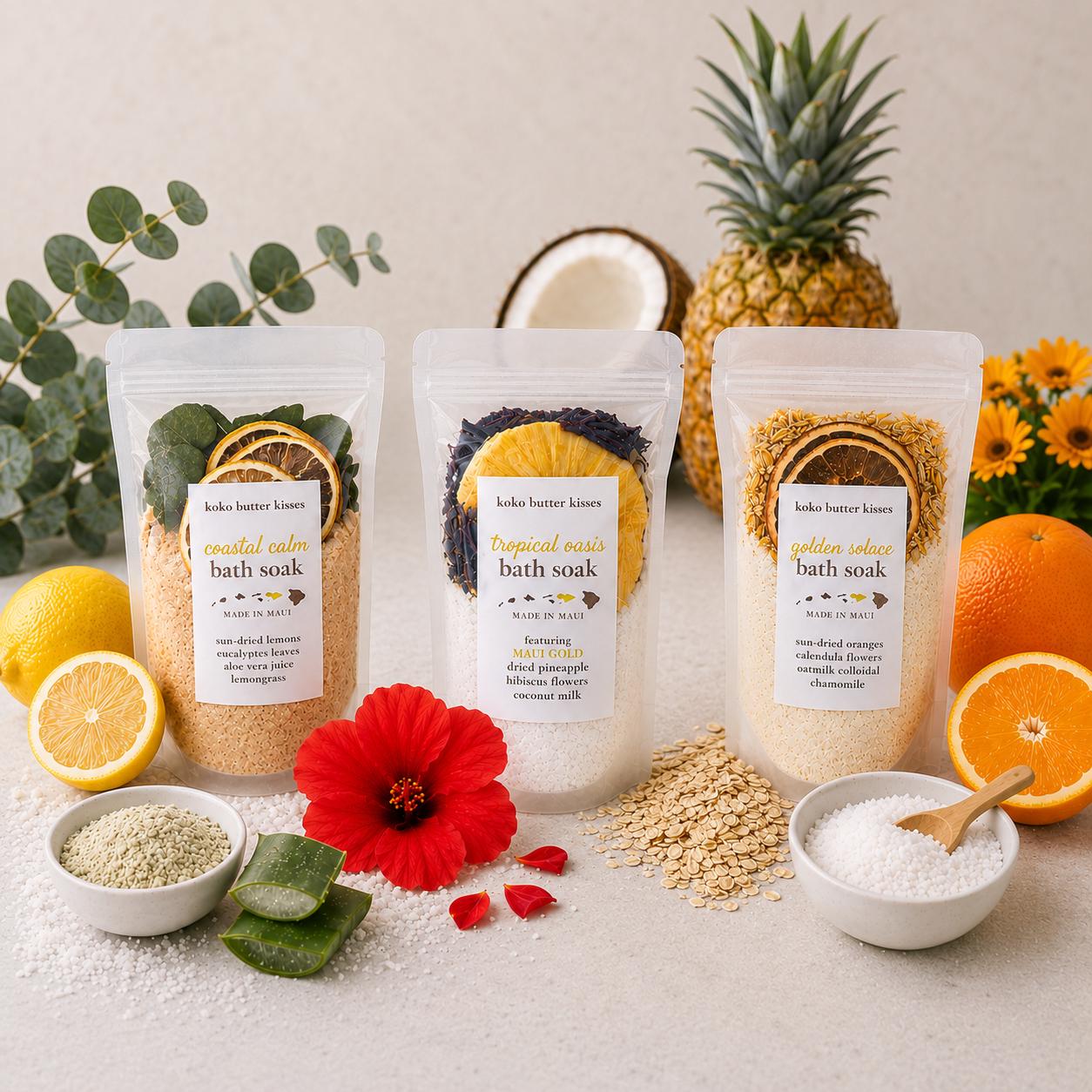 Bath Soak Gift Set * Maui Hawaii Handcrafted * Organic & Vegan
