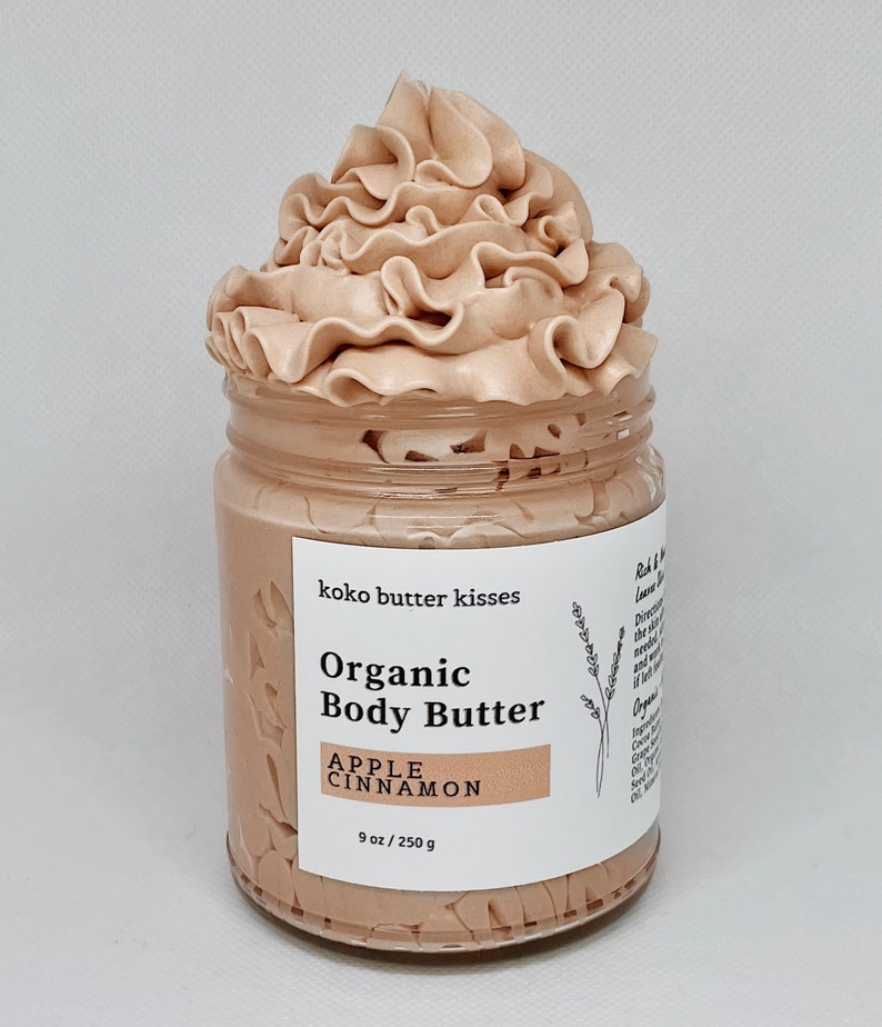 Organic Body Butter Rich Moisturizer For Soft Glowing Skin Vegan Cruelty Free Natural Whipped Body Butter Thick Lotion image 1