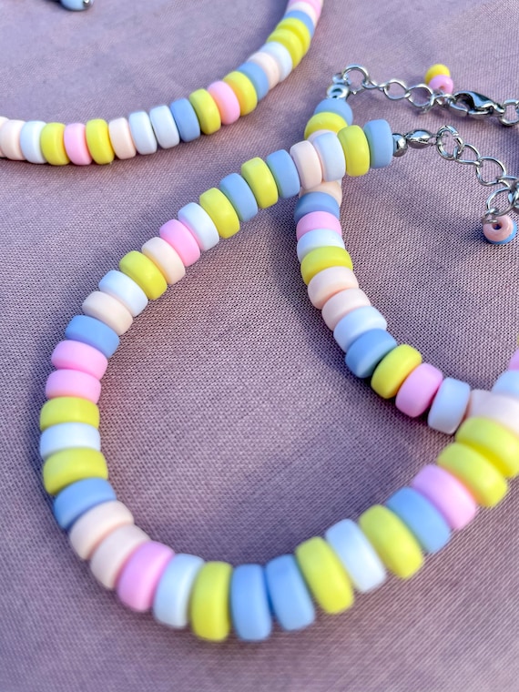 Candy Bracelet- Realistic Candy Inspired - Polymer Clay Pastel Jewelery - Candy Imitation Jewellery - Sweet Fake Candy- Sweets Beads S/M