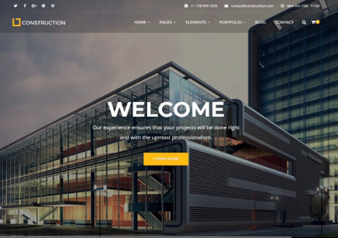 Construction – Business & Building Company Wordpress Theme - Etsy
