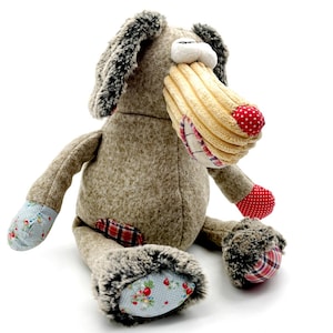 Plush toy dog colorful patchwork big eyes soft stuffed animal children toy dolls Easter Christmas gift L:20 cm