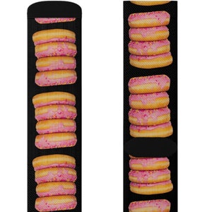 Donut Socks, Unisex Socks, Socks for Men, Socks for Women, Baked Goods, Strawberry Frosting Socks, Gift Socks, Unique Gift Idea, Frosted Fun