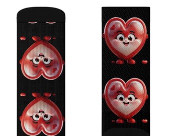 Heart Patterned Dress Socks - Perfect Valentine&#39;s Day Gift Idea, Gift Socks, Patterned Socks, Cute Socks, Holiday Socks, Printed Socks, Love