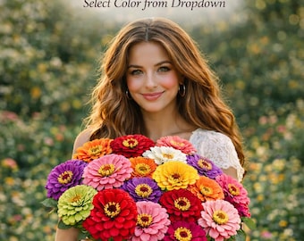 Pick your Zinnia Seeds, Pink, Red, Yellow, White, Orange & Purple. Your Choice