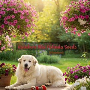 Buy 2, Get 1 Free, Rainbow Petunia Seeds Mix, Vibrant Multicolor Petunia Flowers for Gardens & Hanging Baskets!