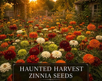Moody Fall Flower Mix | Rich Seasonal Color | Beautiful Cut Flowers, Haunted Harvest Zinnia Seeds