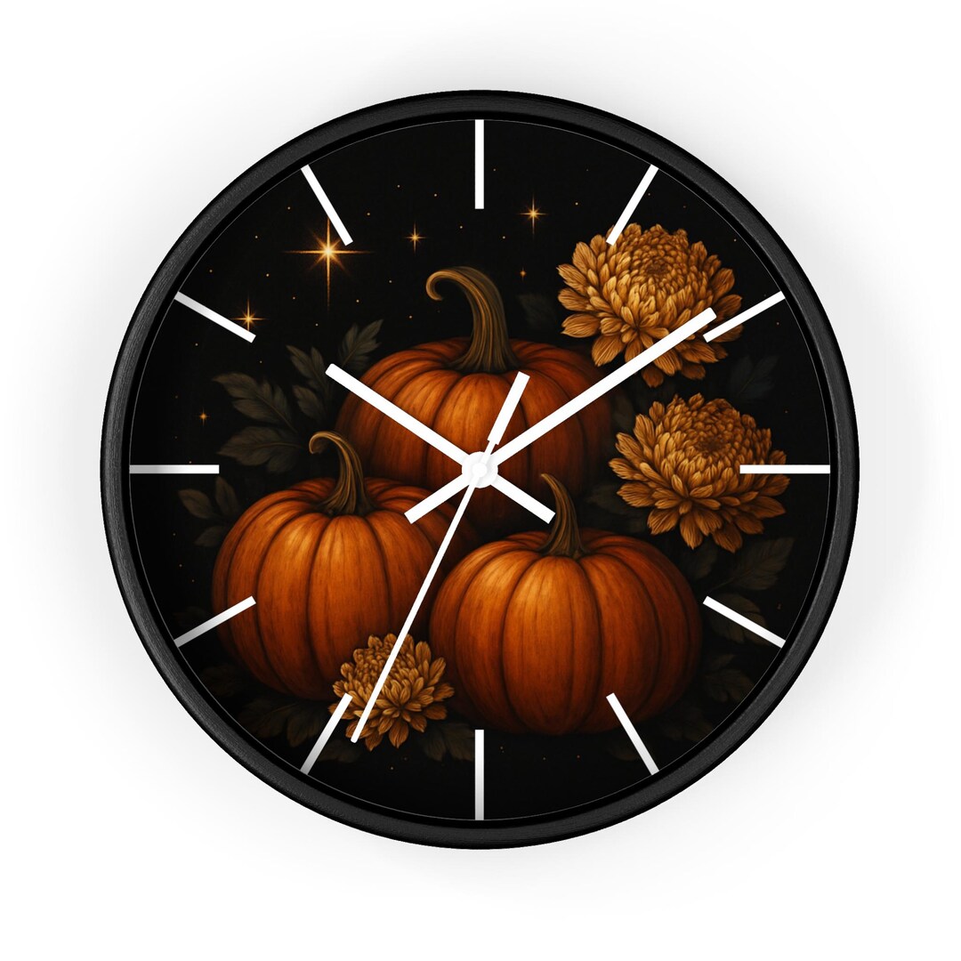Autumn Pumpkin Wall Clock | Fall Decor, Rustic Home Accent, Harvest ...