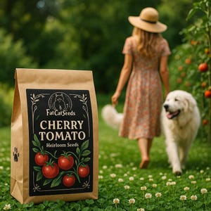 Cherry Tomato Yummy Seeds – Heirloom Variety | Sweet & Juicy | Easy to Grow | Patio or Garden Favorite | FatCatSeeds