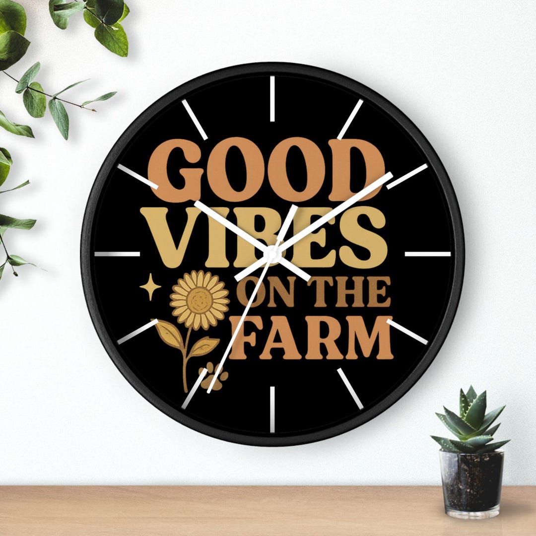 Good Vibes on the Farm Wall Clock | Farmhouse Decor, Rustic Home Accent ...