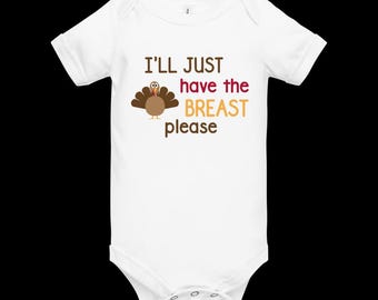 Prenderò solo il seno, per favore - Body a maniche corte divertente per neonati del Ringraziamento