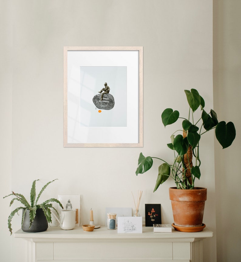 A surrealist collage featuring dreamlike imagery with soft, muted tones and layered textures, evoking a sense of nostalgia and introspection.