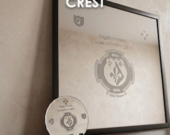 Espejo personalizado con el escudo del club GAA grabado / Recuerdo de arte mural personalizado de deportes gaélicos