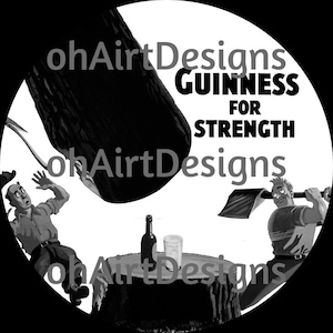 Guinness Etched Mirror – Retro Irish Pub Bar Man Cave Art (140mm) image 2