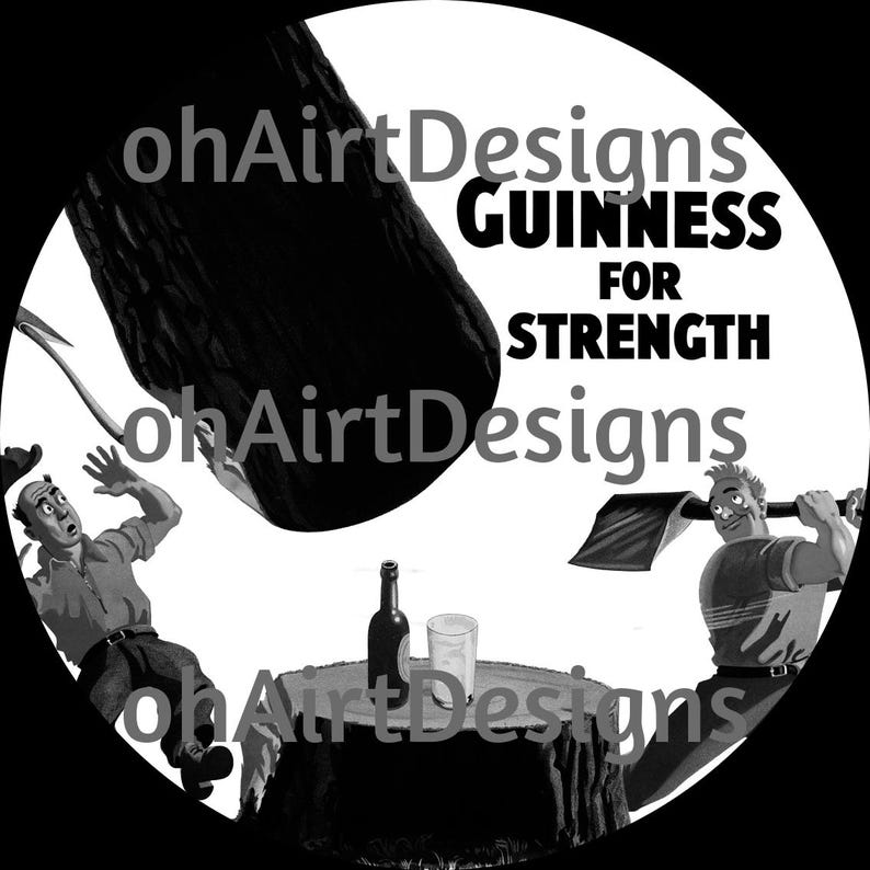 Guinness Etched Mirror – Retro Irish Pub Bar Man Cave Art (140mm) image 2