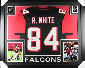 Roddy White (Atlanta Falcons black skyline) Signed Autographed Framed Jersey Beckett coa