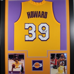 Dwight Howard (Los Angeles Lakers yellow tower) Signed Autographed Framed Jersey JSA coa