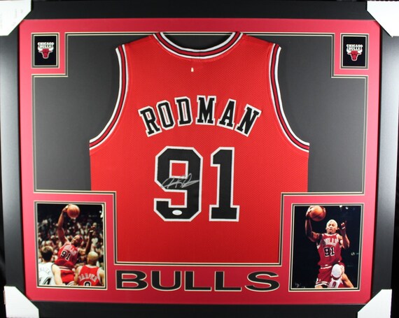 Autographed/Signed Dennis Rodman Chicago White Basketball Jersey