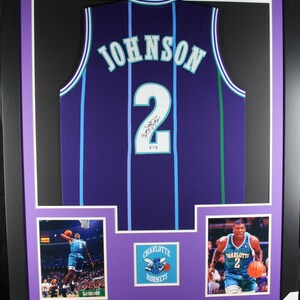 ALONZO MOURNING (Hornets teal TOWER) Signed Autographed Framed