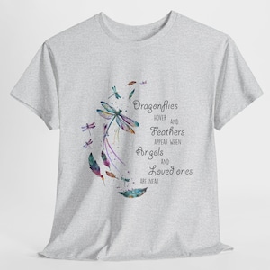 Libelle T-shirt: Inspirierendes Naturzitat, Unisex-Baumwoll-T-Shirt