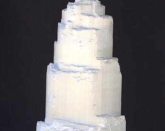 Seleniet torenlamp: genezend licht van natuurlijk kristal met gekleurde bollen