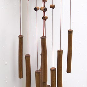 Bamboo Wind Chime for Outdoors | Crisscross Design – Handcrafted Natural Decor | Soothing Bamboo Windchime– Crisscross Pattern for Zen Vibe