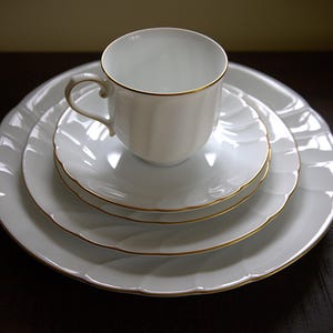 Vintage Mikasa Fine China Replacement Set: Gold Wedding Band Dinnerware