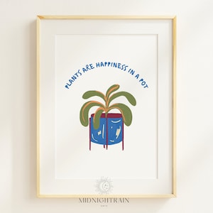 Zimmerpflanzen Druck Topfpflanze Poster Grünpflanze Druck Pflanzenliebhaber Geschenk Wanddeko Wohnheim Wanddeko Boho-Wand-Dekor Digitaldruck Download
