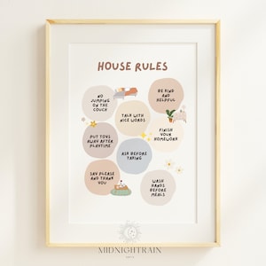 House Rules For Kids Printable Family House Rules Dos and Dont For Kids Rules For House For Kids Home Values For Kids Childrens House Rules