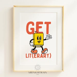 Póster imprimible para el aula Obtenga un póster de lectura imprimible para maestros de la biblioteca de la escuela primaria literaria Decoración de la clase Impresiones de lectura para niños de los años 70