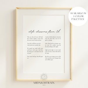 Lecciones de vida de Ed / Impresión motivacional, Imprimible inspirador, Regalo de Ed Sheeran, Decoración de pared, Impresión de letras, Descarga digital, Restar