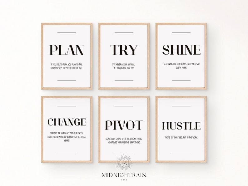 Office Wall Art Set Taylor Inspired Office Decor, Entrepreneur Art