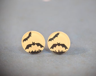 Bat earrings gothic jewellery for Halloween gift idea for friend gift idea gothic statement earrings for bat lover gift bat birthday gift