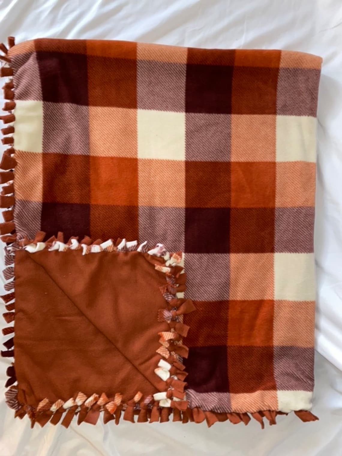 Fleece Tie Knot Blanket Fleece Blanket Adult Blanket Soft Etsy