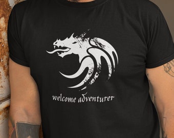 Aventurero de bienvenida, camisa divertida de D&D, camiseta de juego de mazmorras y dragones, camisa de DD, juego de rol de DandD, noche de juegos familiares, mazmorras y dragones