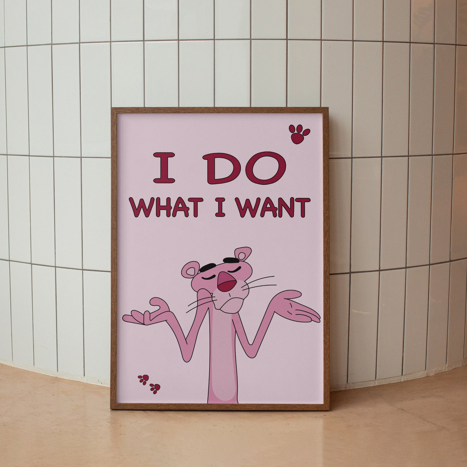 Pink Panther Quote Poster Comic Poster Cartoon Print I Etsy