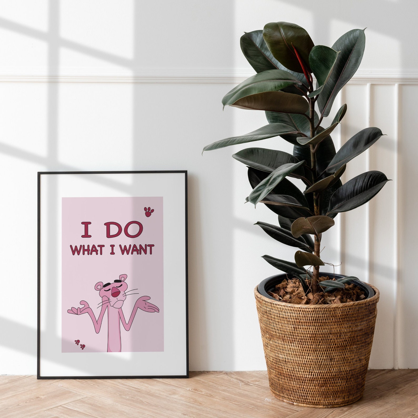 Pink Panther Quote Poster Comic Poster Cartoon Print I Etsy